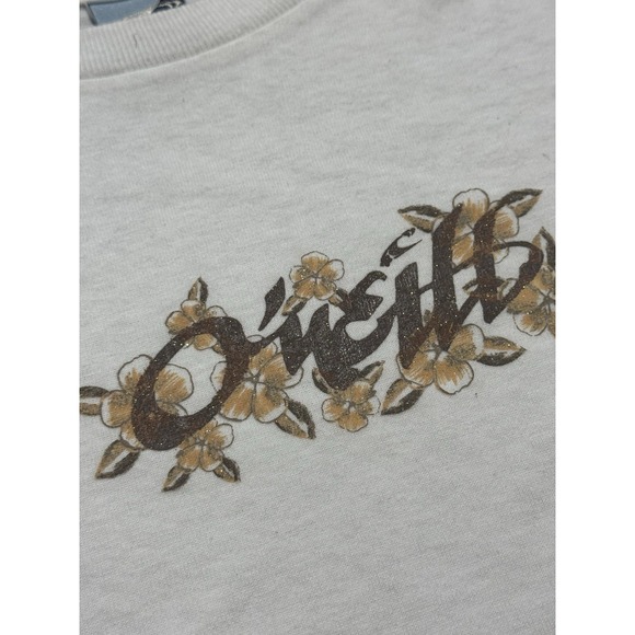 Y2K O'neill White Flower Long‎ Sleeve Women's Shirt Size L - Picture 3 of 13
